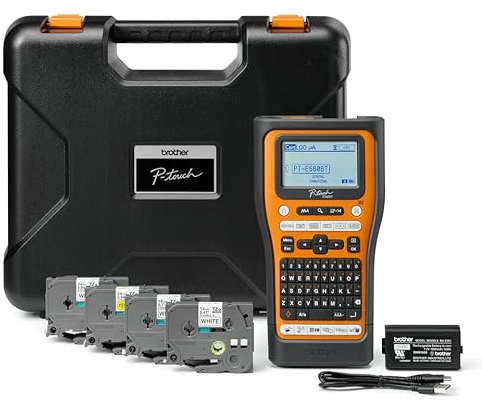 Brother p-Touch PT-E560BTSP | AZERTY | HSE/TZE max 24mm | Termotransfer | 180x180 DPI | 30mm/sec USB-C Bluetooth iPhone Ipad Android inkl 4xTze Band und Koffer