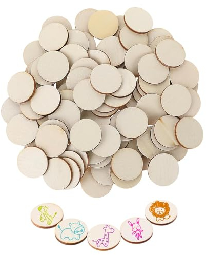 PacuM 200 Stück Holzscheiben Baumscheiben Runde Holzscheiben zum Basteln | Kleine Baumscheiben Set 3cm Baumstamm Deko für DIY Handwerk Schnitzen Gravur Malen Hochzeiten Dekorationen