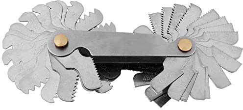 NOENNULL Calibro per Filettatura Vite, Misuratore per Passo Filettatura, Misuratore per Passo con 52 Fogli, 2 Pezzi, 60, 1 Pezzo, Kit Strumenti Calibro Centrale 55°