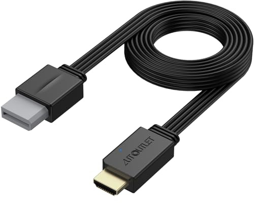 AUTOUTLET Wii-adapter till HDMI, 1080P/720P-omvandlare från Wii till HDMI, kabellängd 200 cm, stöder alla visningslägen för Wii, för HDTV och bildskärmar, svart