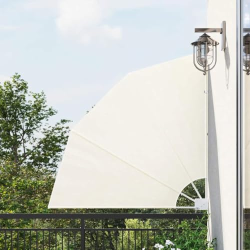 Generisch Faltbarer Balkonfächer Creme 140×140 cm,Heim Garten,Garten Balkon,Sonnenschirme Sonnenschutze-41578