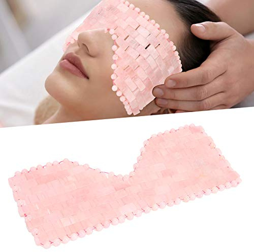 Eminchu Masque pour les Yeux en Jade, Masque de Sommeil Rafraîchissant pour les Yeux Gonflés, Traitement des par le Froid avec Pierre de Jade Naturelle pour la Relaxation et (cristal rose)