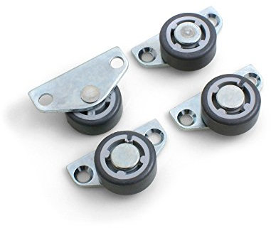 Design61, 4 ruote per cassetto sotto il letto, rotelle laterali per parquet, ruote per mobili, 30 x 14 mm, con superficie di scorrimento morbida