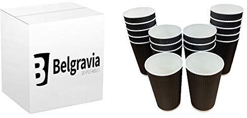 Belgravia Black Ripple Tripple Walled Paper Cups 8oz (1000 Cups)