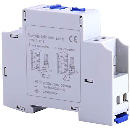Bewinner Mini Interruptor de Temporizador de Pared, AC 220-240V Interruptor de Tiempo de relé electrónico Mecánico Electrodoméstico Controlador de Tiempo de Escalera Temporizador de Pasillo,