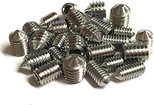 Gewindestifte mit konischer Spitze, 8 mm Länge, verschiedene metrische Gewinde, M3, M4, M5 & M6, Edelstahl A2