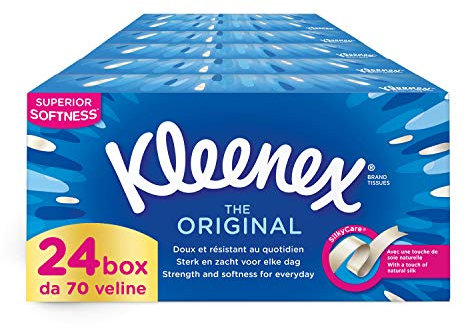 Kleenex Original Box Tissues, 24 Boxes of 70 Tissues