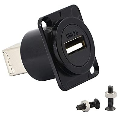 QIANRENON Adattatore di stampa da USB 2.0 a USB B con montaggio a pannello Prese connettore USB A femmina a USB B femmina, per stampante scanner fax telefoni