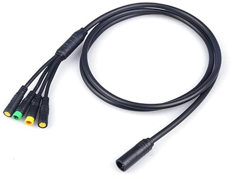 mumisuto Elektrofahrrad 1T4 Kabel, Nylon Wasserdicht 1T4 Elektrofahrrad Kabelbaum Gangsensor Verlängerungskabel 8-poliger Stecker für BAFANG BBS01/BBS02 M