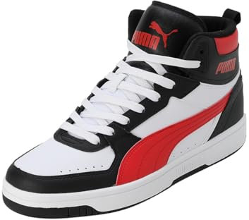 PUMA Unisex Rebound Joy Sneaker, Weiß für alle Zeiten, Rot, Schwarz, 43 EU