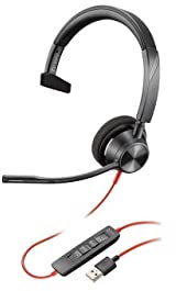 Plantronics Blackwire 3310 USB-C Headset - Mono - USB Type C - Wired - 32 Ohm - 20 Hz - 20 kHz - Over-The-Head - Monaural - Supra-aural - Noise Cancelling Microphone