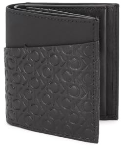 Calvin Klein CK Must Mono Trifold 6CC W/Coin Black Tonal Mono