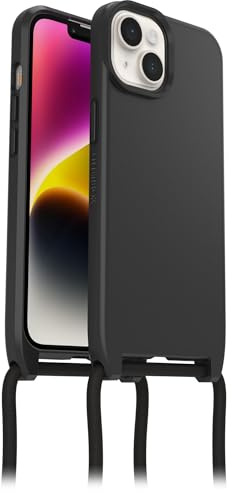 OtterBox React Necklace Hülle mit MagSafe für iPhone 17e, 16e, 14, ultraschlanke, schützende Hülle mit Verstellbarer und Abnehmbarer Handykette, Getestet nach Militärstandard, Schwarz