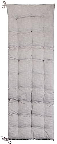 Brandsseller Cojín de Banco 120x40x4 cm – para Banco de jardín y Banco de Comedor – Impermeable, fácil de Limpiar y Acolchado Suave – Uso Interior y Exterior – Blanco/Marrón a Rayas