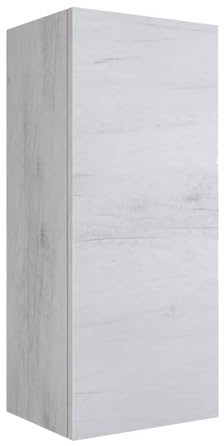 Mama Store Wandmontierbarer Hängeschrank aus Holz mit Push-& Pull-System, Holzwerkstoff, Weiße Eiche, cm