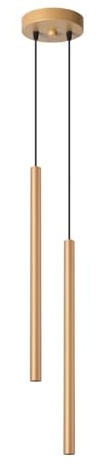 SOLLUX lighting Hängelampe Pendelleuchte Hängeleuchte Deckenlampe Stahl 2 Flammig Gold PASTELO