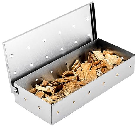 GIONAR Smoker BBQ Box, Holzspäne Smoker Box, Fleischräucherbox BBQ Box, Gas BBQ Smoker Box, Räucherbox, Smokebox für Haus/Garten/Outdoor Grill