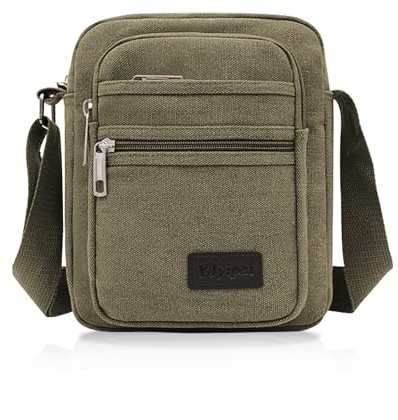 FuninCrea Borsa a Tracolla da Uomo Casuale, Borsa a Spalla da Uomo con Tasca Multipla, Piccolo Borse Messenger per Stile Retro, Borsello Uomini per Sport, Viaggi, Escursioni, Ciclismo
