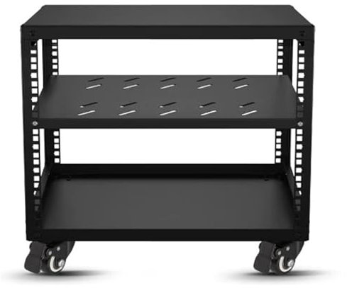 YHWKGZ Hi Fi Rack, Mehrschichtiges Audio Rack Hi Fi Regal, Phonoschrank mit einstellbarem Abstand, Mit mobilen Rollen, Entertainment Record Player Stand(20x18.1 x51x46.2cm)