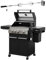 Feuergott Gasgrill Hektor 3B-S inkl. Drehspieß und Abdeckhaube mit 3 Brennern, Sear-Brenner, Gusseisen-Grillrost, Seitenkocher, Sichtfenster und Thermometer für Garten und Terrasse