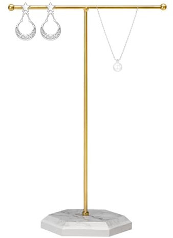 RANYAKE Présentoir Bijoux,Porte-Bijoux,Présentoir Collier,Organisateur de Bijoux en plaqué métal T-Bar pour Bracelets,Colliers,Boucle d’Oreilles