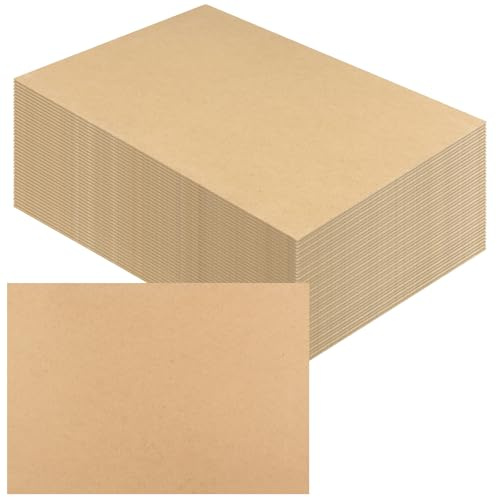 CHUENKUK Lot de 40 Feuilles de Contreplaqué A4, Contreplaqué 30 x 21 cm, Plaques de Bois Liège Lisse pour Bricolage, Sculpture, Peinture et Découpe Laser, 3 mm d'épaisseur
