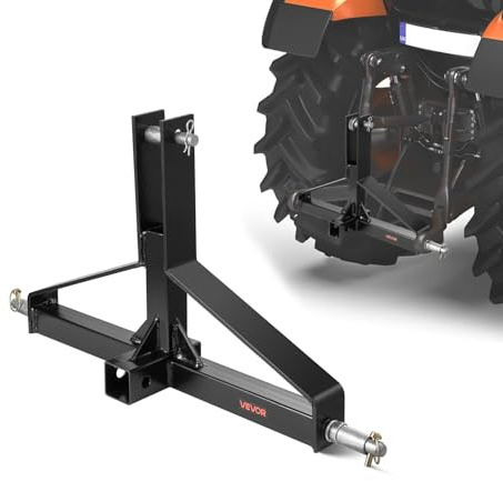 VEVOR Attelage 3 Points avec Récepteur 5 cm, Fixation Rapide 3 Points pour Tracteur de Catégorie 1, Capacité de Charge 1360 kg, Adaptateur Barre de Remorquage Robuste pour Effectuer Travaux Agricoles