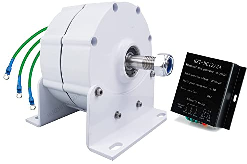 HUIZHITENGDA Kit de generador de Viento de Helix Helix de 5000W de 5000W 1.3M/S Coreless Generator, 12V 24V 48V 450RPM AC DC Motor alternador de imán Permanente (con Controlador)