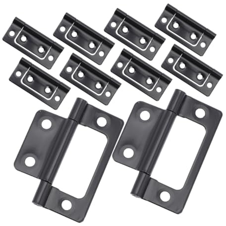 Operitacx 12 Charnières Métalliques Noires en Fer Résistantes à L'usure pour Portes D'armoire, Style Vintage, Apparence Lisse, Lot de 12 Pièces pour Meubles et Boîtes