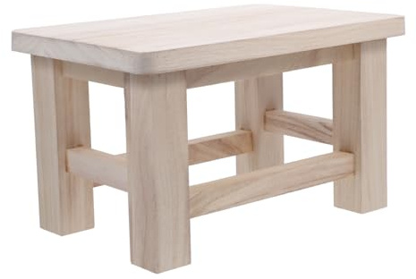 Alipis Taburete Pequeño de Madera Maciza para Niños y Adultos, Versátil para Cambiar Zapatos en Casa Superficie Lisa y Diseño Compacto Beige