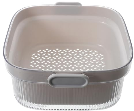 Hemobllo Cesta De Drenaje De Frutas Doble Capa Colador De Malla Fina Para Cocina Fácil De Limpiar y Almacenar Para Fregadero o Lavadora De Frutas