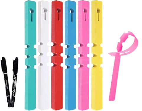 Abiyou Kunststoff Pflanzenetiketten, 600PCS Hängende Pflanzen Schilder Senden 2 Markierungsstift, 6 Farben Plastik Pflanzenstecker, Pflanzenschilder Kunststoff, für Bäume, Setzlinge, Reben(21x2cm)