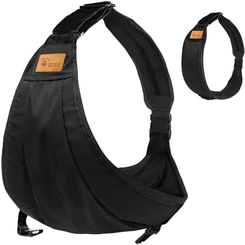 IBOPUXIU Babytrage, Ergonomisch Hüfttrage Schwarz für 3–36 Monate | Verstellbare Schultergurte, Seitliches Tragen, Weiches Gewebe, Neugeboren geeignet, Alltag, Spaziergänge