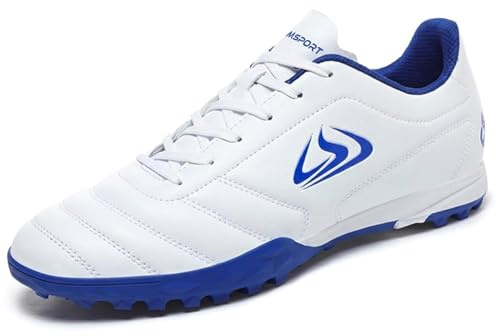 Botas de Fútbol para Niños Ligeras y Resistentes – Zapatillas de Fútbol Sala Infantiles con Tacos Bajos para Entrenamiento en Césped Artificial - Azul 42 EU