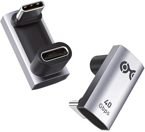 Cable Matters 40Gbps Adaptador USB-C 180° en U Acodado, 4K@240Hz, 12mm | 180 Grados [4K@240Hz vídeo, 240W carga, 40Gbit/s datos] USB4-cable, compatible con TB4, iPhone 17/16, Steam Deck