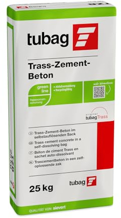 Trass-Zement-Beton TZB C12/15 – 25kg | Umweltfreundlicher Beton für Gartenbau & Pflasterarbeiten | Trassbeton mit selbstauflösendem Sack | Langlebig & frostsicher