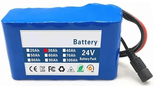Ebike Akku 24V 30Ah Ebike Battery 25.2V 6S2P Elektro Fahrrad Batterie Wasserdichter PVC-Akku Eingebauter BMS Mit Ladegerät Für 150W 250W 350W 500W Motor
