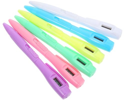 Zerodeko 6 pièces Lot de Stylos Bille avec Horloge Numérique Stylo Écriture Élégant et Précis pour Examens pour Apprentissage et Usage Professionnel