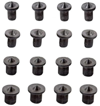 Juego de 16 tacos de centro de 6 mm, 8 mm, 6 x 3 x 2 cm, 16 tacos de madera mecanizados con puntos de marcado externos, simplemente taladra un juego de agujeros
