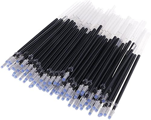 100 Stück Kugelschreiberminen für Tintenroller Gelschreiber, Ersatzminen für Kugelschreiber, schwarz, 13 cm Haltbarkeit
