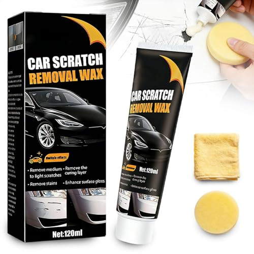 Kratzer Entferner Auto, 2026 Neu Auto-Kratzer-Reparaturpaste, 120ml Autolack Kratzer Entferner Autopolitur Kratzer Entfernen Wachs Entferner für Fahrzeuge (1 set)