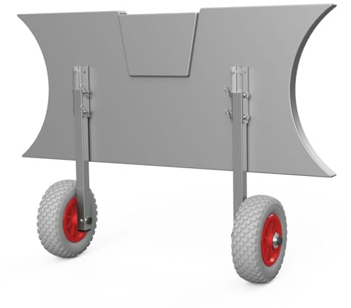 SUPROD Coppia Ruote di Poppa Ruote di Lancio per gommoni di Trasporto Pieghevole Acciaio Inox ET200, Grigio/Rosso
