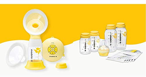 Breast Pump Swing Flex from Medela, single electric breastpump with Medela Breast Milk Store and Feed Set, White