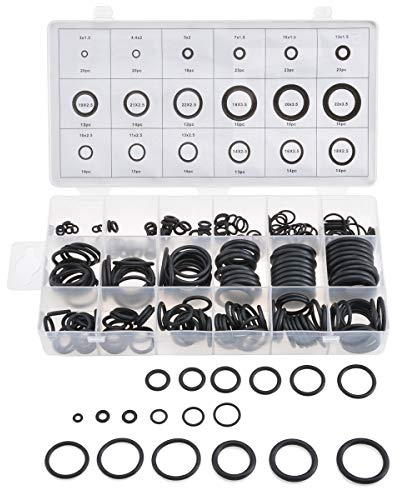 KATUR Universelles O-Ring-Sortiment, 279-teiliges metrisches Set, 18 Größen, 3–18 mm Innendurchmesser, schwarze Gummi-O-Ringe für Sanitär, Automobil, allgemeine Reparatur