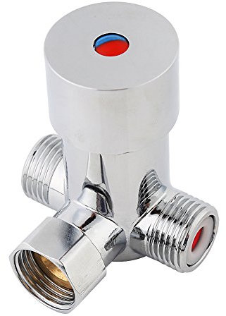 Wincal Válvula mezcladora termostática Latón G1/2 Válvula mezcladora de agua fría y caliente Tubo de temperatura Control del termostato del lavabo o baño Lavabo Cocina(#1)