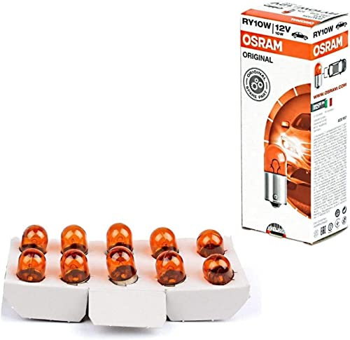 10x Osra.m RY10W 12V BAU15s 5009 Standard Orange Blinker hinten Ersatz Halogen Lampe E-geprüft