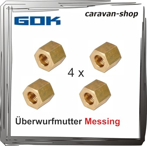 4 x Überwurfmutter Messing für Schneidringverschraubung Rohr 8 mm