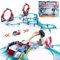 Slot Car Race Track Sets Electric Remote Control Racing Game Rechargable Magnetic Cars with Hand Controllers Circular Overpass Christmas Birthday Toys for Boys Kids Age 6 7 8-12