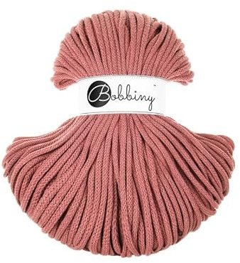 Bobbiny Premium Cords 5 mm - Rope-Garn 100 m 100% Baumwolle (Peony)