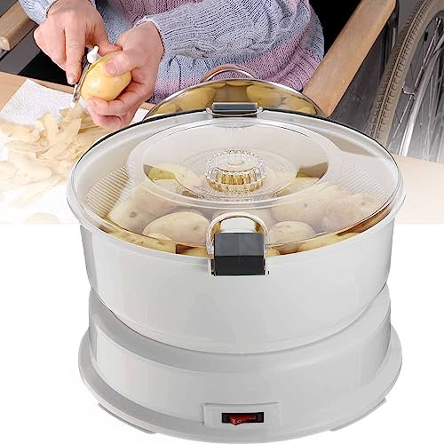 Potato Rumbler Peeler Machine With Container - Electric Potato Peeler, Slicers, Vegetable Peeler With Rotary Safety Lock, For No Mess Operation